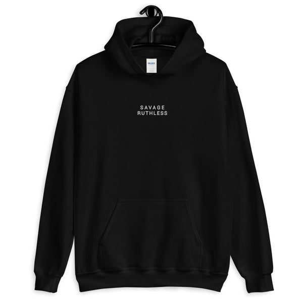 Classic Unisex Embroidered Savage Ruthless Hoodie